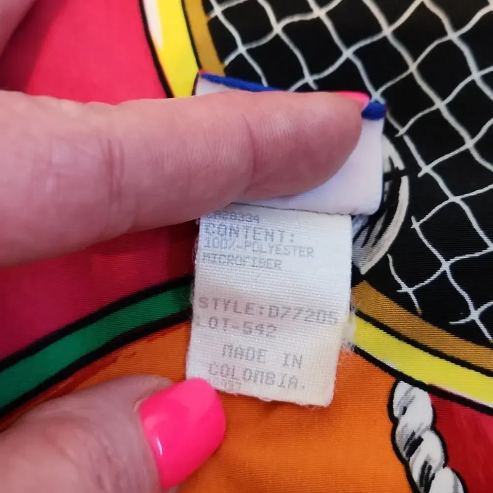 Vintage Tail Women's Vibrant Multi-colored Tennis Print Full Zip Jacket Size Med - Picture 12 of 14